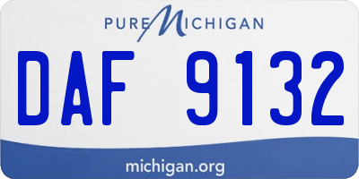 MI license plate DAF9132