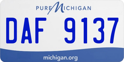 MI license plate DAF9137