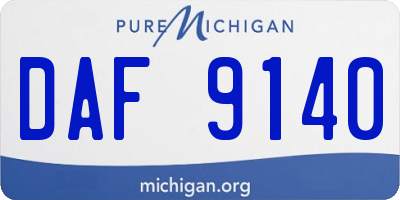 MI license plate DAF9140