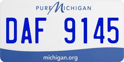 MI license plate DAF9145