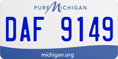 MI license plate DAF9149