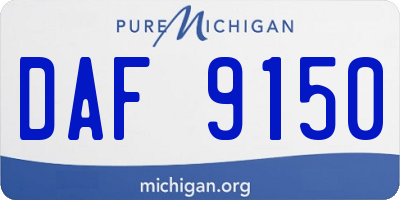 MI license plate DAF9150
