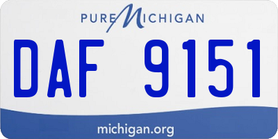 MI license plate DAF9151