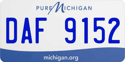 MI license plate DAF9152