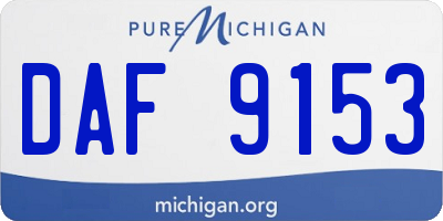 MI license plate DAF9153