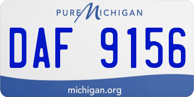 MI license plate DAF9156