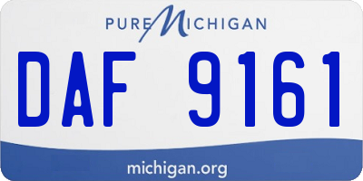 MI license plate DAF9161