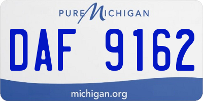 MI license plate DAF9162