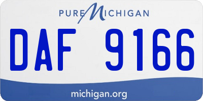 MI license plate DAF9166