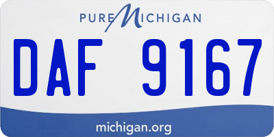 MI license plate DAF9167