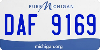 MI license plate DAF9169