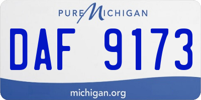 MI license plate DAF9173