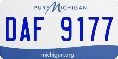 MI license plate DAF9177