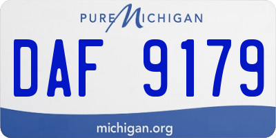 MI license plate DAF9179