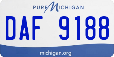 MI license plate DAF9188