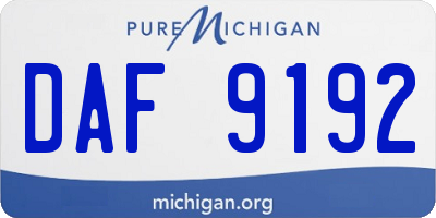 MI license plate DAF9192