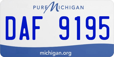 MI license plate DAF9195