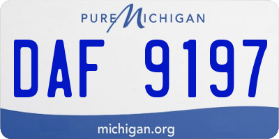 MI license plate DAF9197