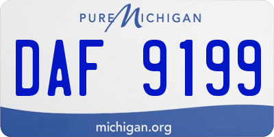 MI license plate DAF9199