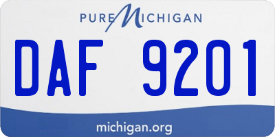 MI license plate DAF9201