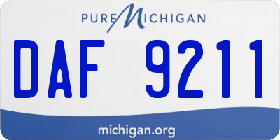 MI license plate DAF9211