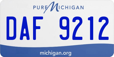 MI license plate DAF9212