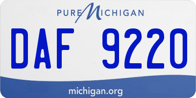 MI license plate DAF9220