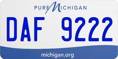 MI license plate DAF9222