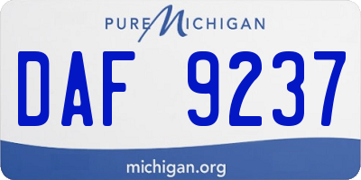 MI license plate DAF9237