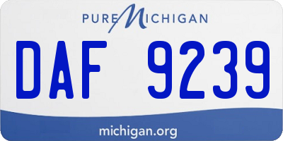 MI license plate DAF9239