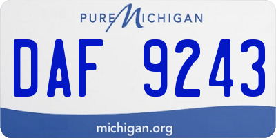 MI license plate DAF9243