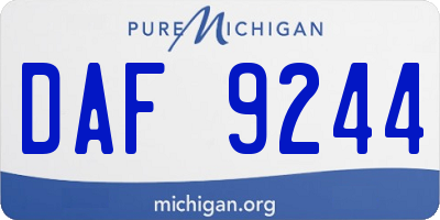 MI license plate DAF9244