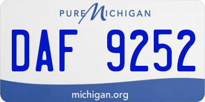 MI license plate DAF9252