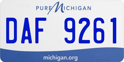 MI license plate DAF9261