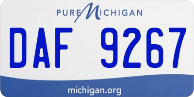 MI license plate DAF9267