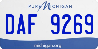 MI license plate DAF9269