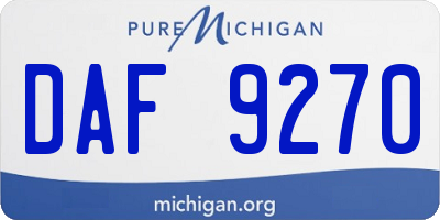 MI license plate DAF9270