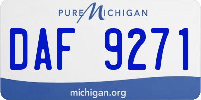 MI license plate DAF9271