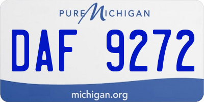 MI license plate DAF9272