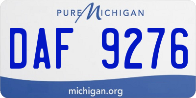 MI license plate DAF9276