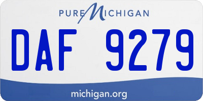 MI license plate DAF9279