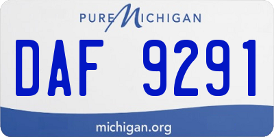 MI license plate DAF9291
