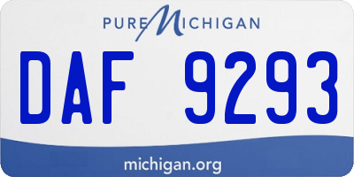 MI license plate DAF9293
