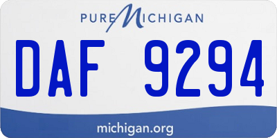 MI license plate DAF9294