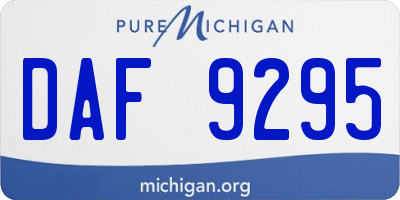 MI license plate DAF9295