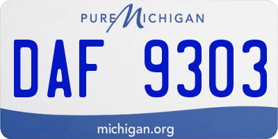 MI license plate DAF9303