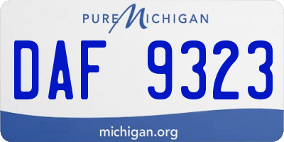 MI license plate DAF9323