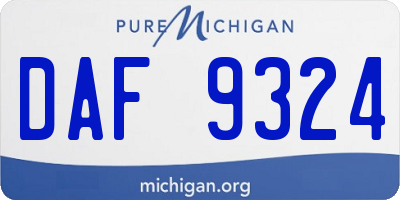 MI license plate DAF9324