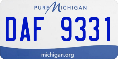 MI license plate DAF9331