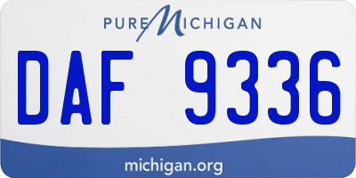 MI license plate DAF9336